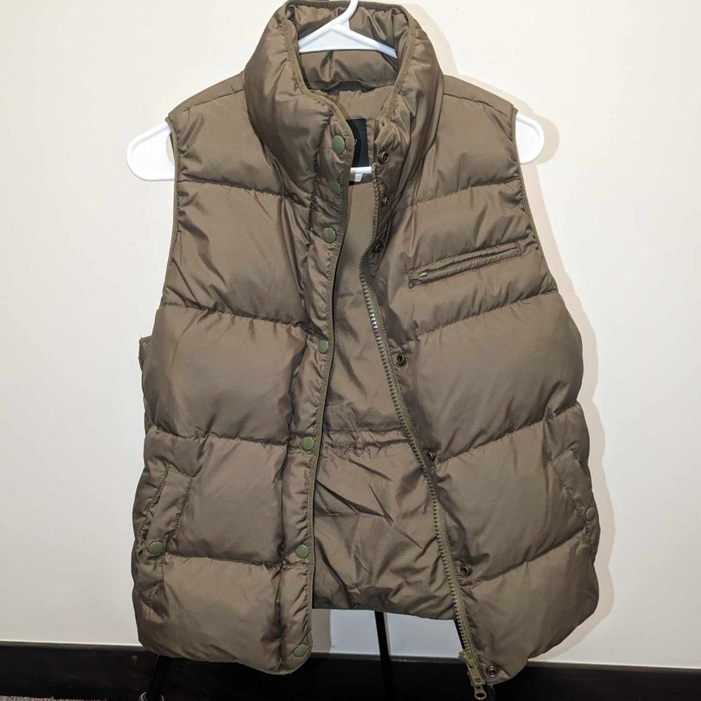 J. Crew  Olive puffer vest
